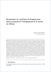 humbert_2023_documenter-variations-francais-enseignement-norme-afrique